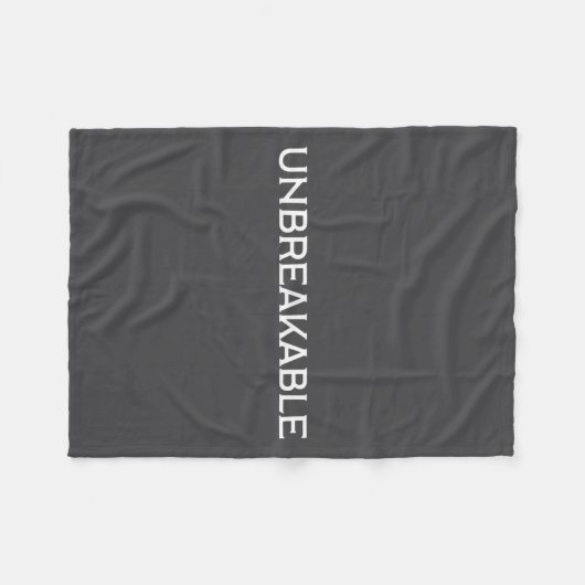 Unbreakable Insrational Motivational Saying Fleecedecke (Vorderseite (Horizontal))