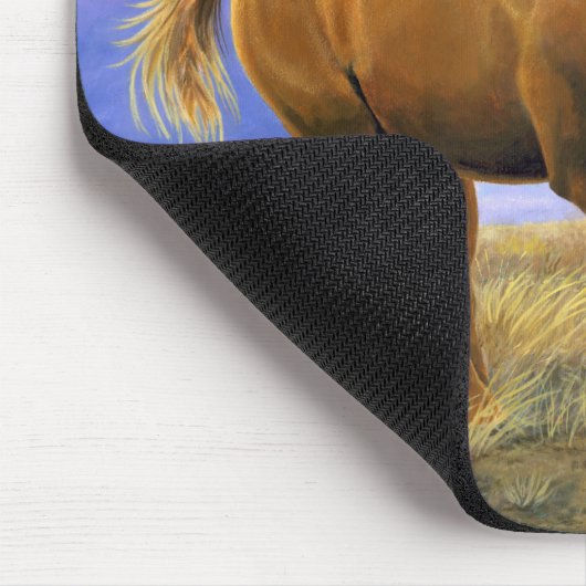"Unbridled Freedom" Quarterpferd läuft Mousepad (Ecke)