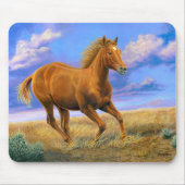 "Unbridled Freedom" Quarterpferd läuft Mousepad (Vorne)