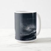 Unbroken - Dunkle stürmische Ozean-Ästhetik-Zitat Kaffeetasse (VorderseiteRechts)