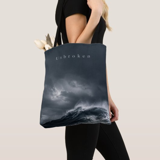 Unbroken - Dunkle stürmische Ozean-Ästhetik-Zitat Tasche (Von Nahem)