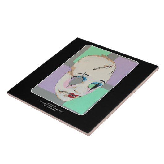 'Uncanny Valley' Malerei auf einem Fliese (Seite)