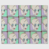 'Uncanny Valley' Malerei auf einem Geschenkpapier (Flach)