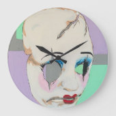 'Uncanny Valley' Malerei auf einem Große Wanduhr (Vorderseite)