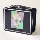 'Uncanny Valley' Malerei auf einem Metall Brotdose (Vorderseite)