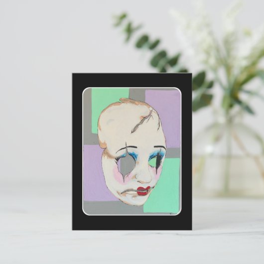 'Uncanny Valley' Malerei auf einem Postkarte (Stehend Vorderseite)