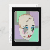 'Uncanny Valley' Malerei auf einem Postkarte (Vorne/Hinten)