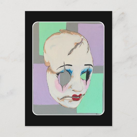 'Uncanny Valley' Malerei auf einem Postkarte (Vorderseite)