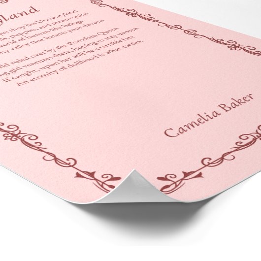 Uncannyland Poem Print Poster (Ecke)