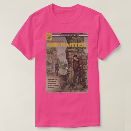 Unchargter Pulp Novel Cover Fan Art T-Shirt (Design vorne)