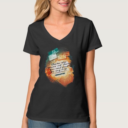 Uncharted Map Collage T-Shirt (Vorderseite)