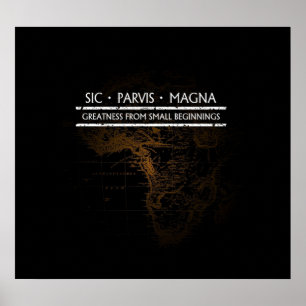 Uncharted SIC PARVIS MAGNA Black Poster
