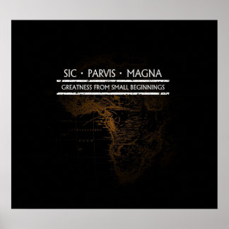 Uncharted SIC PARVIS MAGNA Black Poster