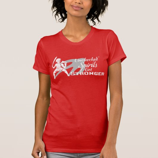 Unchecked Spirits Get Stronger - Red crew t-shirt (Vorderseite)