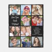 Uncle 10 Foto Collage Black Fleecedecke (Vorderseite)