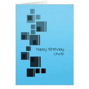 Uncle Abstract Design Blue Birthday Card