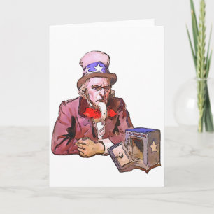 Uncle America with leere Treasury Black Kontur Ar Karte