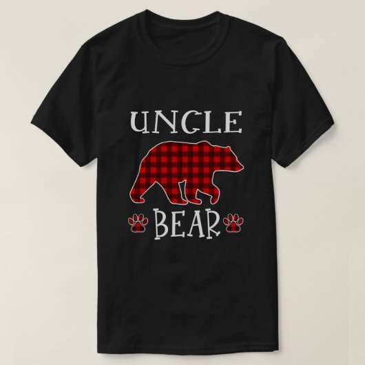 Uncle Bear Christmas Pajama Red Kariert Buffalo Fa T-Shirt (Design vorne)