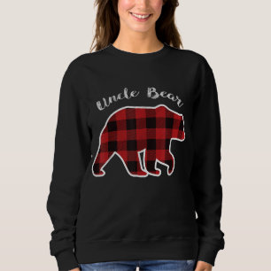 UNCLE BEAR Men Red Kariert Christmas Pajama Family Sweatshirt