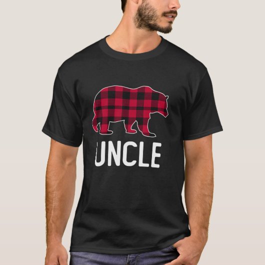 Uncle Bear Red Buffalo Kariert Pajama T-Shirt (Vorderseite)