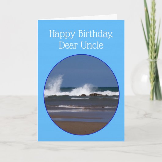 Uncle Birthday Card Ocean Design Karte (Vorderseite)