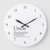 Uncle Black and White Große Wanduhr (Vorderseite)