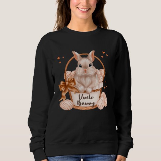Uncle Bunny Cute Pastel Matching Family Easter Rab Sweatshirt (Vorderseite)