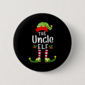 Uncle Christmas Elf Matching Pajama X-mas Party  Button (Vorderseite)