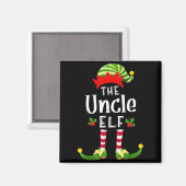 Uncle Christmas Elf Matching Pajama X-mas Party Magnet (Vorderseite/Rückseite)