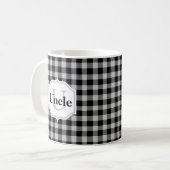 Uncle Classic Black Gray Buffalo Kariert Kaffeetasse (Vorderseite Links)