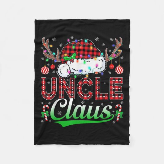 Uncle Claus Christmas Lights Matching Family Xmas  Fleecedecke (Vorderseite)