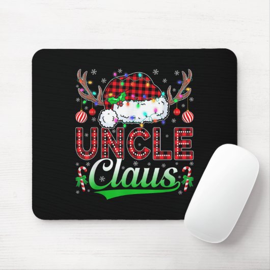 Uncle Claus Christmas Lights Matching Family Xmas  Mousepad (Mit Mouse)