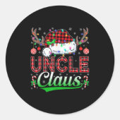 Uncle Claus Christmas Lights Matching Family Xmas Runder Aufkleber (Vorderseite)