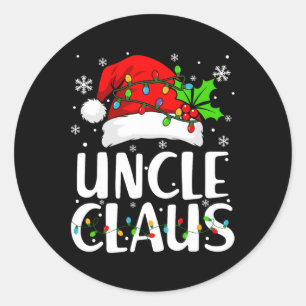 Uncle Claus Christmas Lights Pajama Family Matchin Runder Aufkleber
