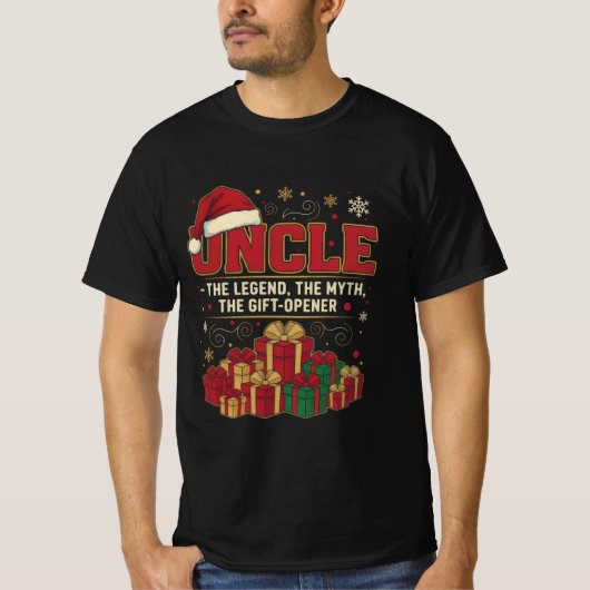 Uncle Claus – The Legend, The Myth, The Gift-Opene T-Shirt (Vorderseite)