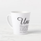 Uncle Cool Fun Elegantes Skript Schwarz und Weiß Milchtasse (Linke Ecke)