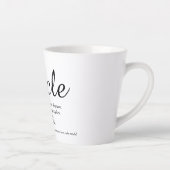 Uncle Cool Fun Elegantes Skript Schwarz und Weiß Milchtasse (Rechts)