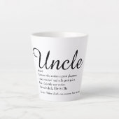 Uncle Cool Fun Elegantes Skript Schwarz und Weiß Milchtasse (Vorderseite)