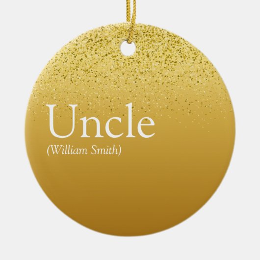 Uncle Cool Fun Quote Modernes Gold Glitzer Glam Keramik Ornament (Vorne)