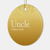 Uncle Cool Fun Quote Modernes Gold Glitzer Glam Keramik Ornament (Links)