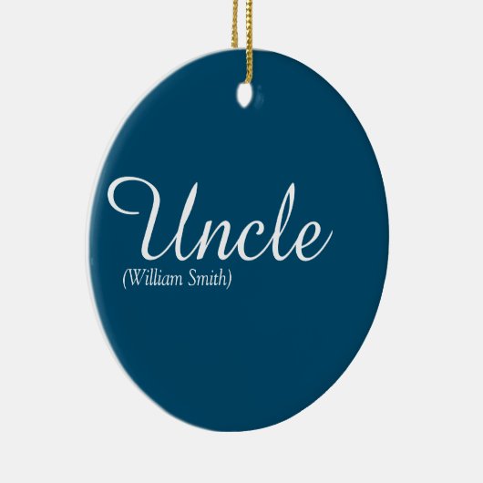 Uncle Cool Modern Elegantes Skriptspiel Zitat Blue Keramik Ornament (Rechts)