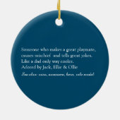 Uncle Cool Modern Elegantes Skriptspiel Zitat Blue Keramik Ornament (Hinten)