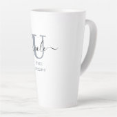Uncle Elegant Script Letter U Monogram Storm Blue Milchtasse (Rechte Ecke)