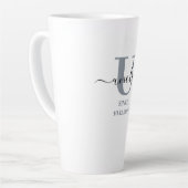 Uncle Elegant Script Letter U Monogram Storm Blue Milchtasse (Linke Ecke)