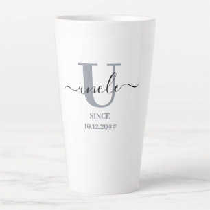 Uncle Elegant Script Letter U Monogram Storm Blue Milchtasse