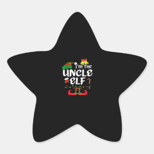Uncle ELF Funny Christmas Geschenk Onkel Family Stern-Aufkleber
