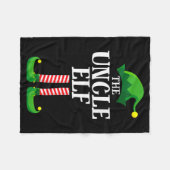 Uncle Elf Matching Family Christmas Party Pajama Fleecedecke (Vorderseite (Horizontal))