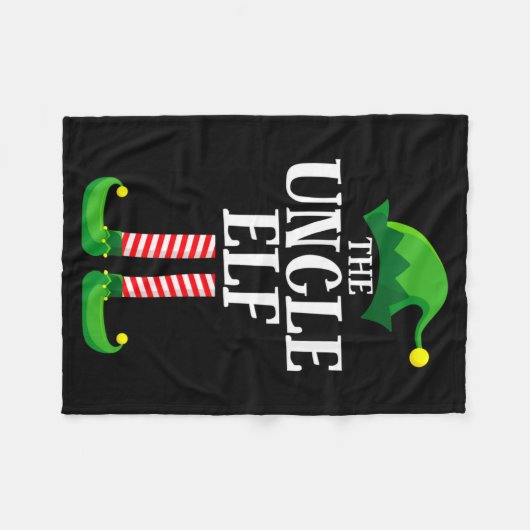 Uncle Elf Matching Family Christmas Party Pajama Fleecedecke (Vorderseite (Horizontal))