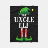 Uncle Elf Matching Family Christmas Party Pajama Fleecedecke (Vorderseite)