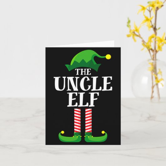 Uncle Elf Matching Family Christmas Party Pajama Karte (Gelbe Blume)